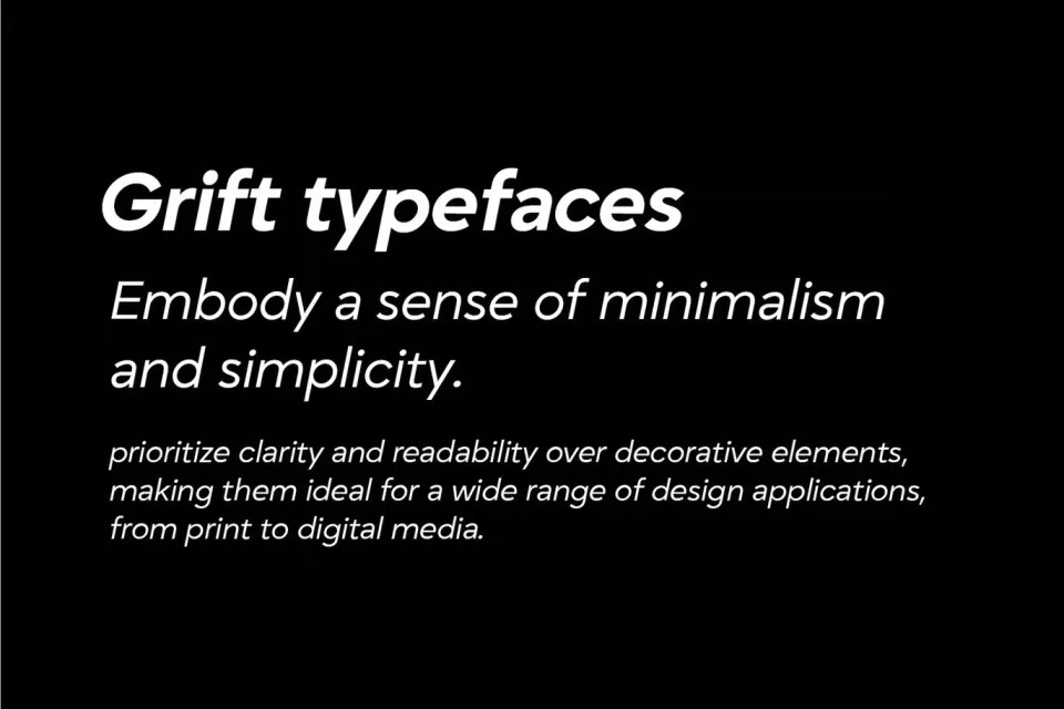 Grift font family showing nine weights from Thin to Black