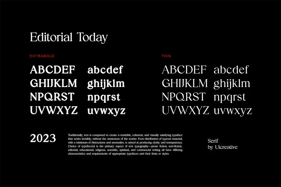 Editorial Today serif font for luxury fashion branding and sophisticated brand identity