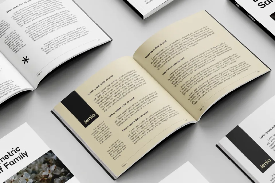 Lenia Sans upright sans serif typography for clean and professional visual design