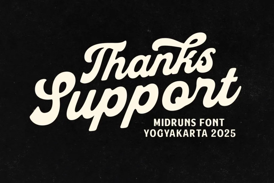 Midruns handwritten script typography showcasing elegant curves and expressive lettering