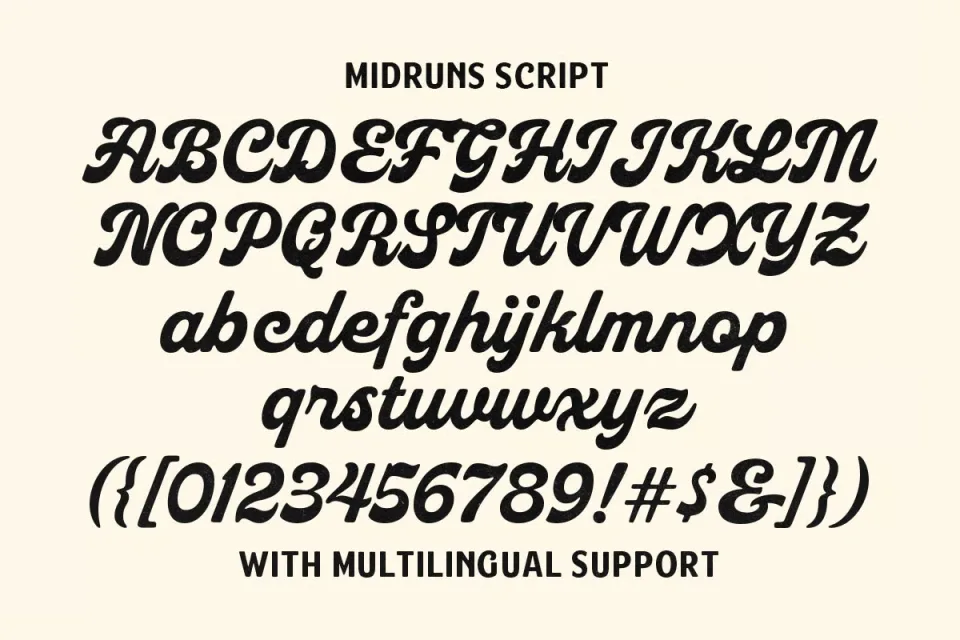Midruns sans serif typeface featuring clean, modern lettering for professional designs