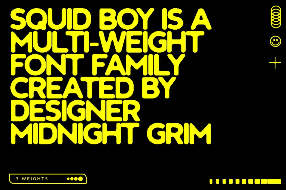 Squid Boy Inky Bleed Font preview featuring bold, expressive typography for creative designs