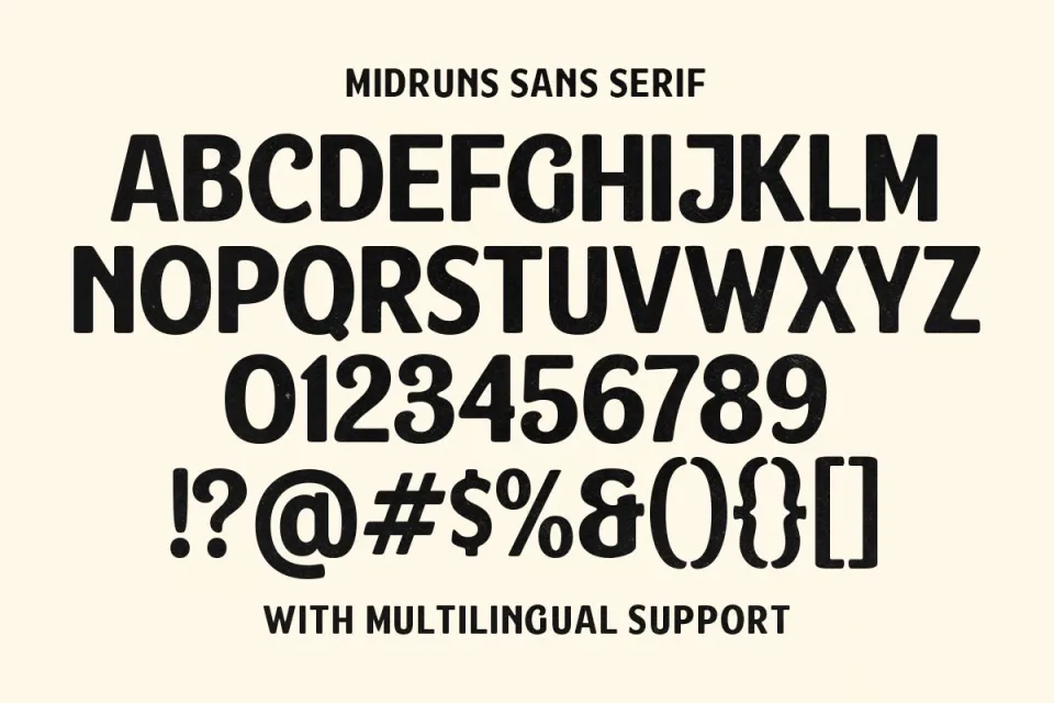 Midruns typography inspiration for product packaging, labels, and promotional graphics