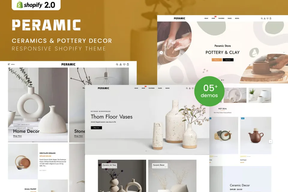 Ceramic Pottery & Home Decor Shopify Theme homepage design