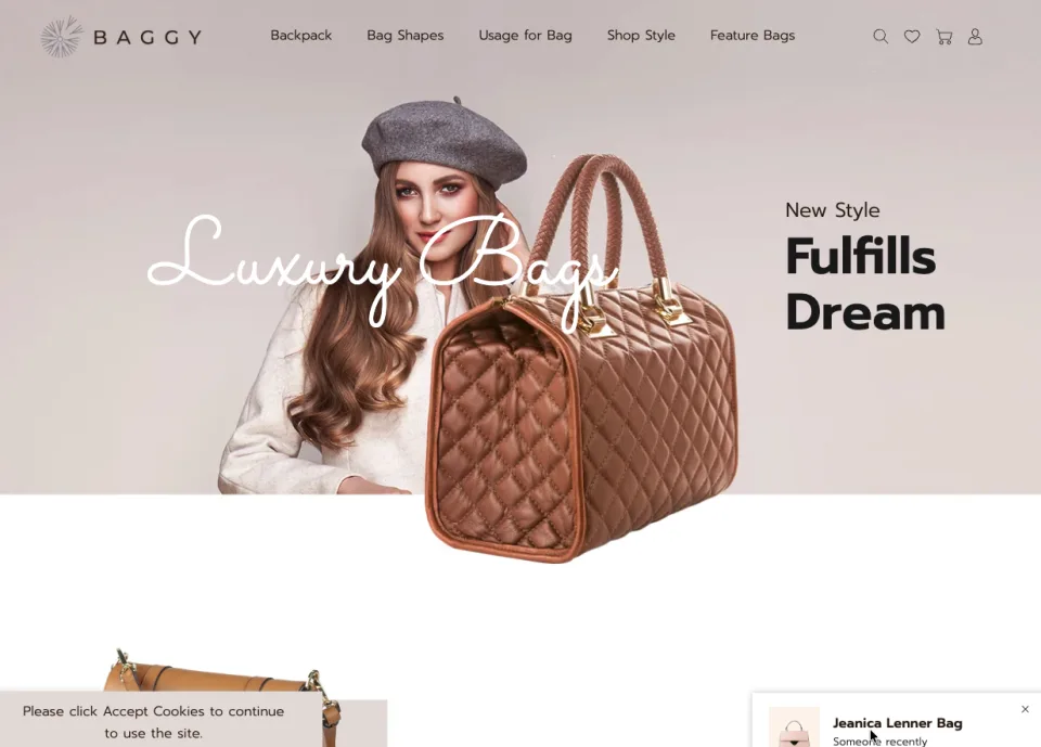 home page hero section
