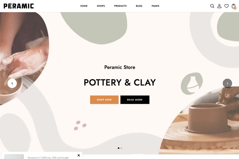 Ceramic vases and pottery product collection Shopify storefront