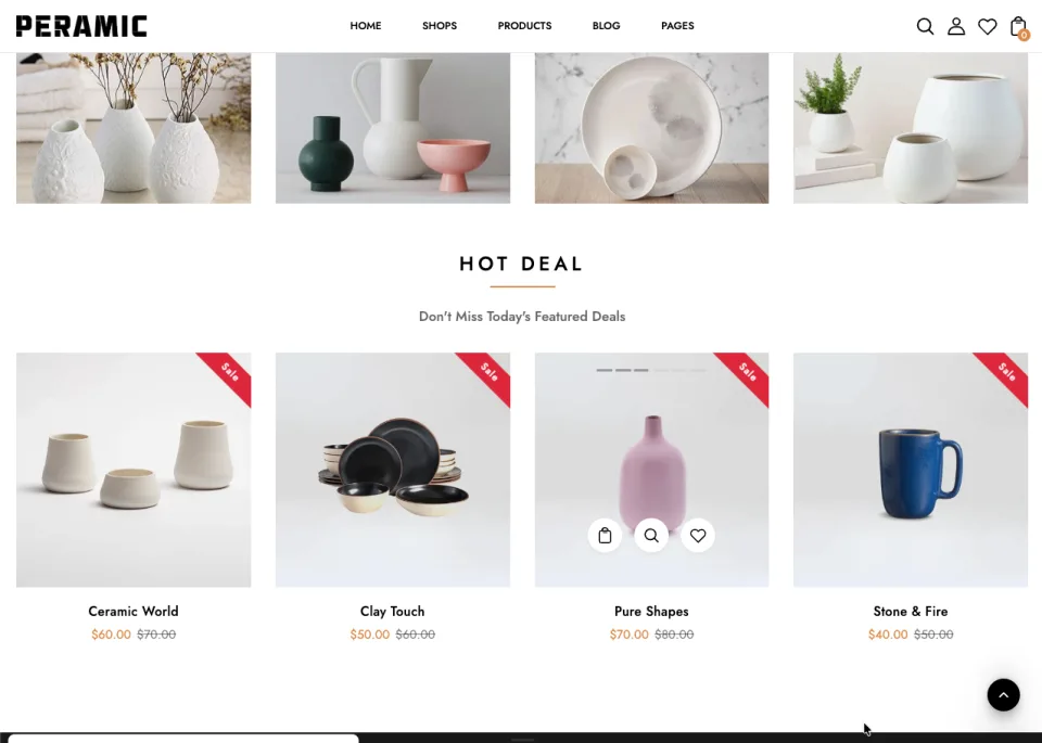 Handmade ceramic bowls and decorative pottery Shopify theme