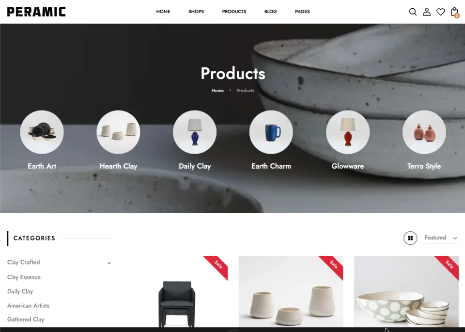 Responsive ceramic pottery Shopify theme for mobile shopping