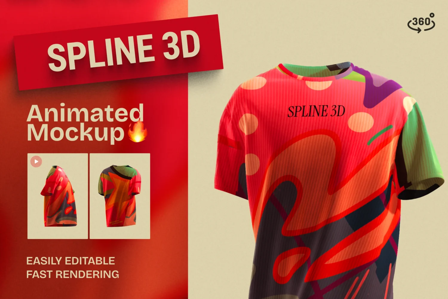 Corduroy T-Shirt Mockup Animated