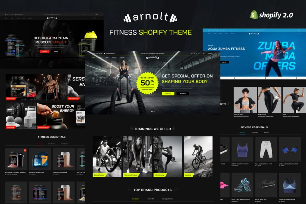 Arnolt – Elite Sports & Fitness Shopify Theme | SEO Ready, No-Code, Multi-Niche Design