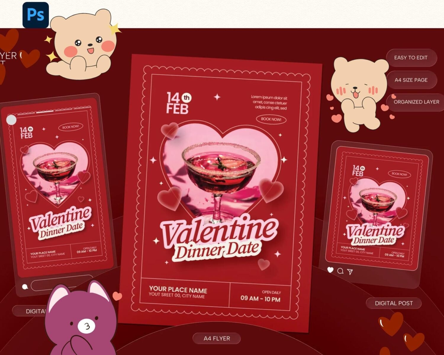 Valentine Day Party Flyer Template 4
