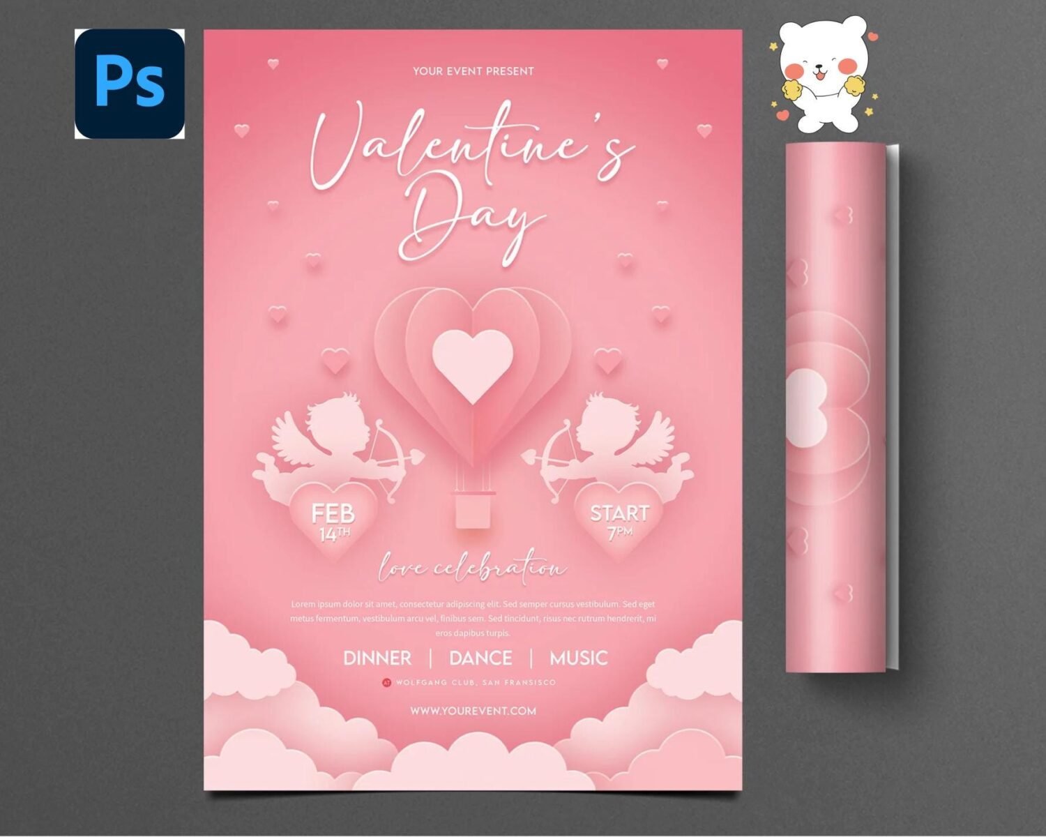Valentine Day Party Flyer Template 6