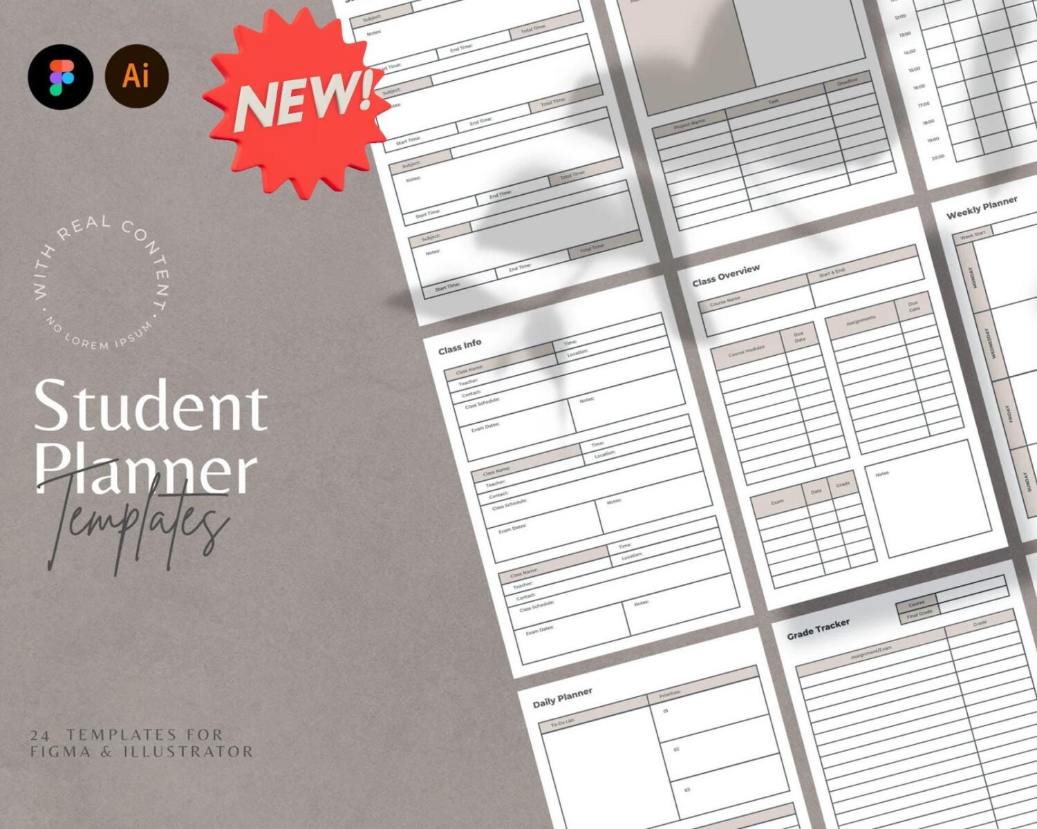 Student Planner Templates Bundle