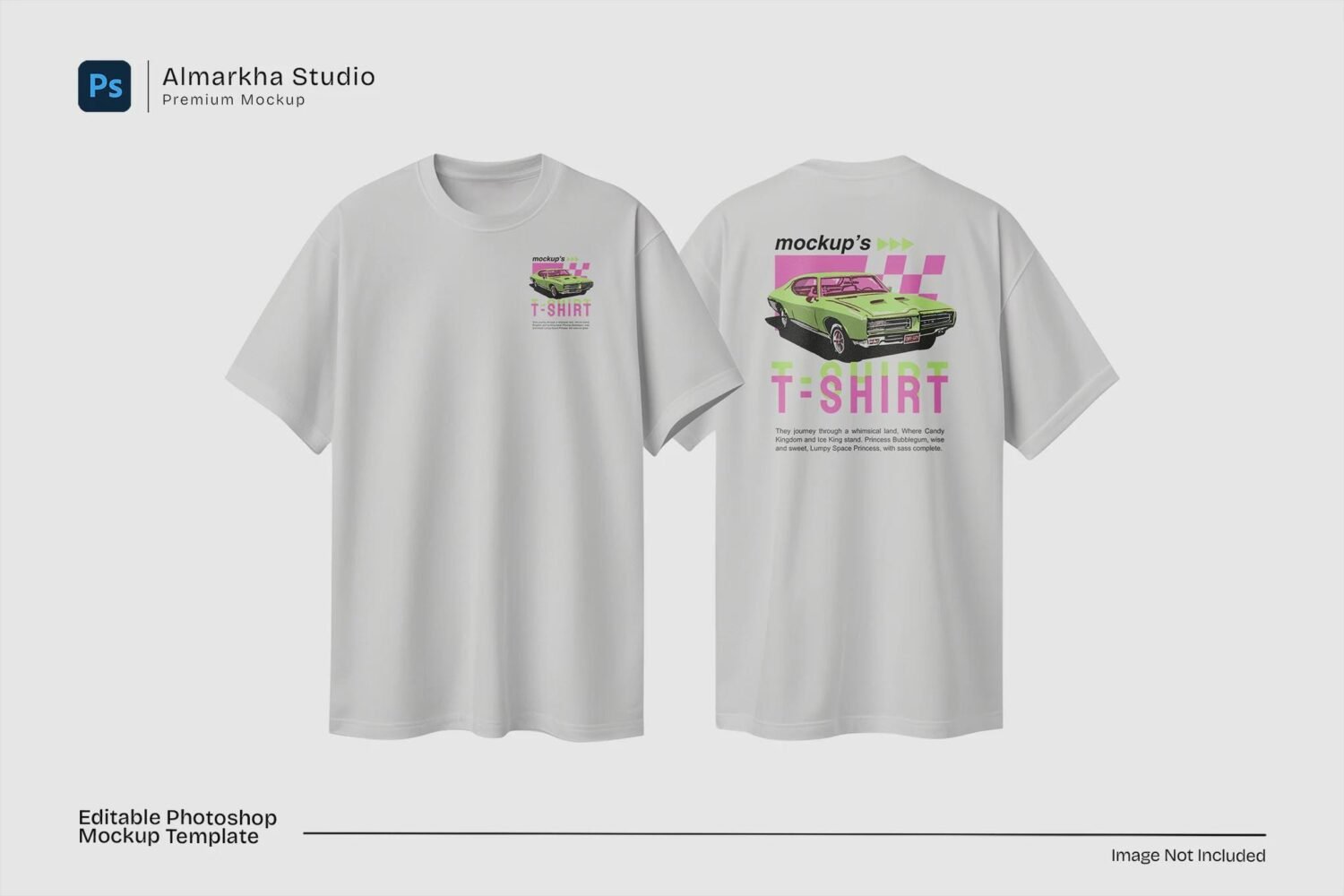 Streetwear T-Shirt Mockup | Front & Back View (PSD)