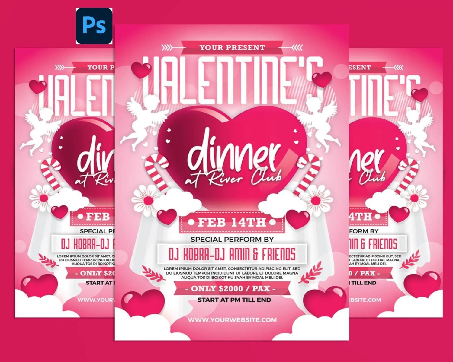 Valentine Day Party Flyer Template 7